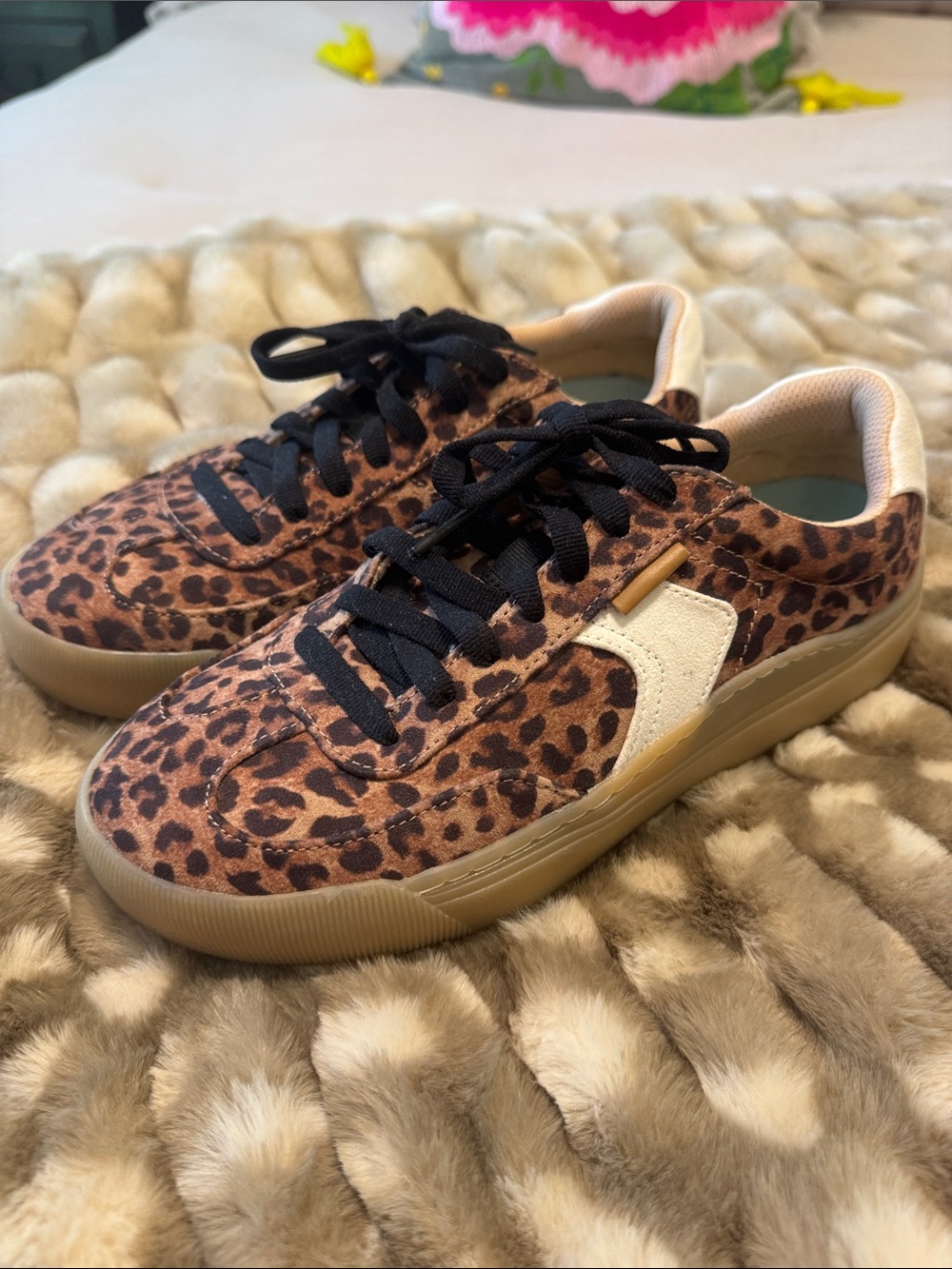 Dr Scholl’s, Leopard Print Low-Top Sneakers with Cream Accent